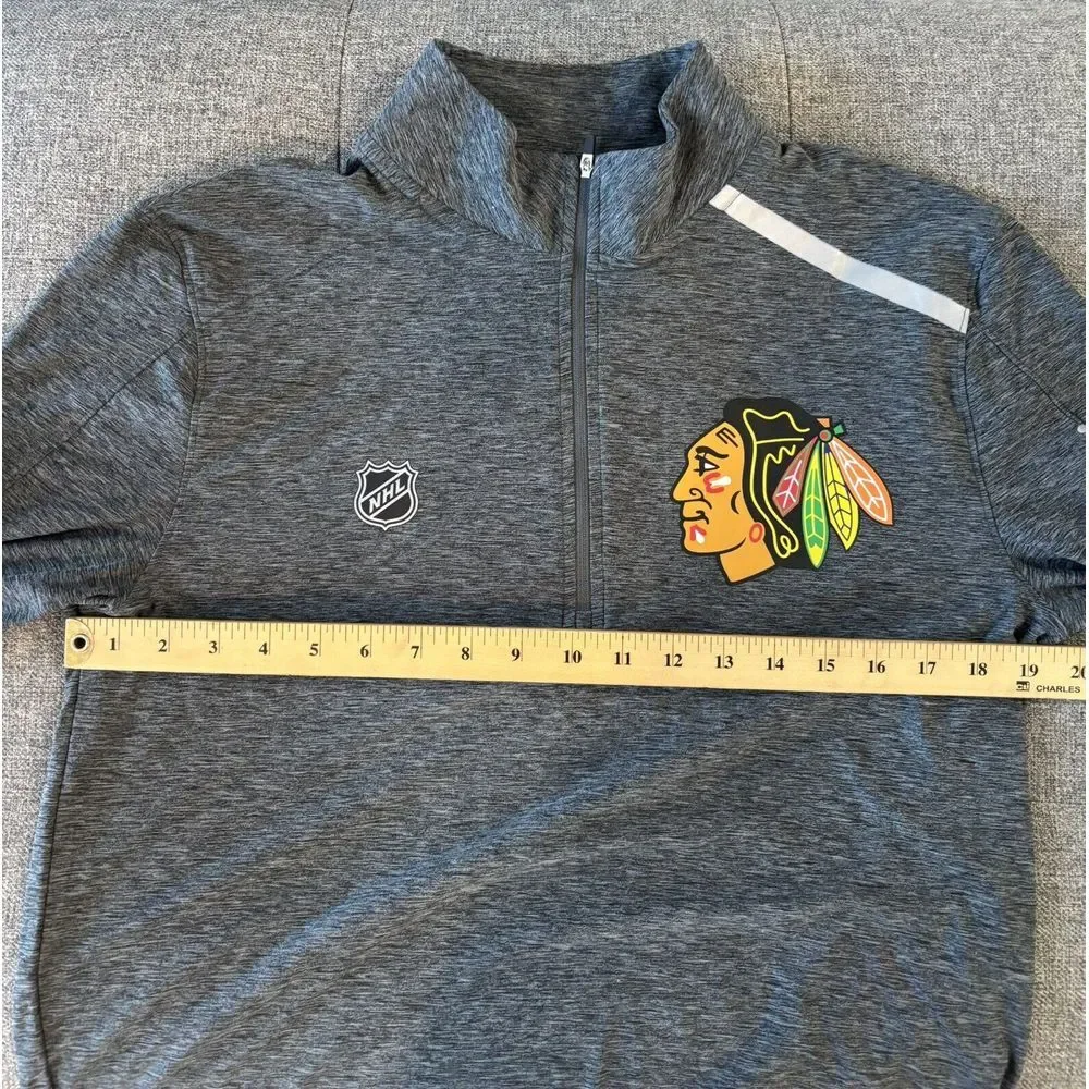 Chicago Blackhawks‎ Fanatics  PRO NHL  Quarter Zip Pullover Sweatshirt   Medium